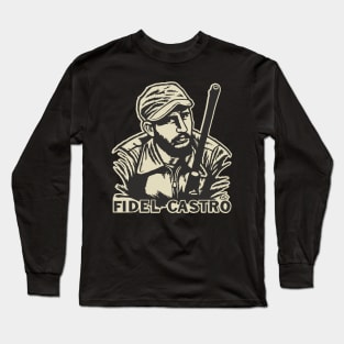 Fidel Castro's Anti-Capitalism Stance - Portrait Art Long Sleeve T-Shirt